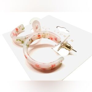 LC Lauren Conrad Floral Acrylic Hoop Earrings